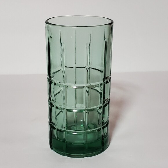 Anchor Hocking Glass Tumbler Tartan Green Vintage - Picture 1 of 7